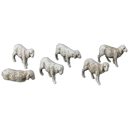 Ovejas set de 6 piezas landi para Estatuas de 3,5 cm Mondo Presepi
