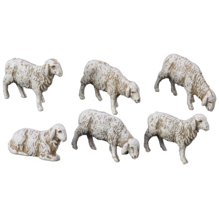 Juego de 6 ovejas para estatuas de 6 cm Landi Mondo Presepi