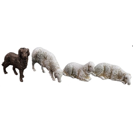 Perro + cabra + 6 ovejas Landi Moranduzzo para estatuas de 10 cm