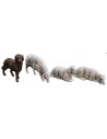 Perro + cabra + 6 ovejas Landi Moranduzzo para estatuas de 10 cm