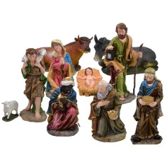 Natività 10 soggetti in resina h 50 cm base, resina, soggetti 2