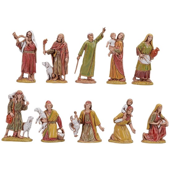 Conjunto de 10 pastores de 6,5 cm, figuras históricas Landi