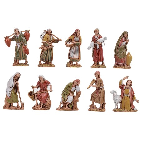 Conjunto de 10 pastores de 6,5 cm, figuras históricas Landi