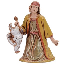 Kneeling with hen 6.5 cm cost. 