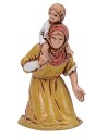Pastorcilla con niño sobre los hombros cm 6,5 cost. 