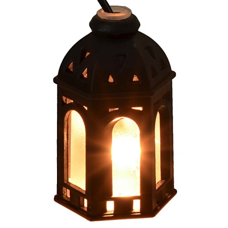 Lanterna esagonale per presepe cm 3,1x3,5x5,6 h cavo, lanterna