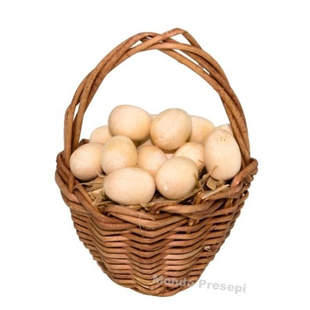 Cesta con huevos cm 3,5 Mundo Pesebres