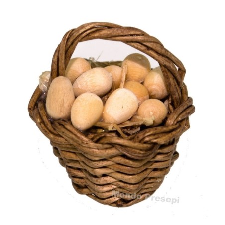 Cesta con huevos cm 2,5 Mundo Pesebres