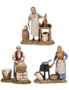 Set 3 scene al lavoro serie 8 cm Landi Moranduzzo Mondo Presepi