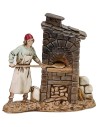 Set 2 scene Landi Moranduzzo 8 cm fornaio e coppia al tavolo