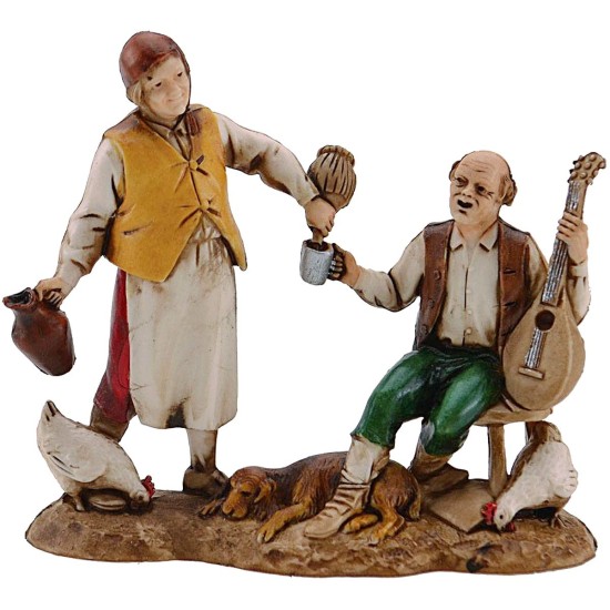 Set 2 escena Landi Moranduzzo 8 cm para taberna Mundo Belén