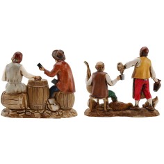 Set 2 scene Landi Moranduzzo 8 cm per osteria Mondo Presepi 2