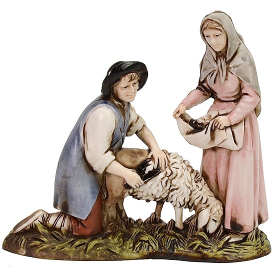 Conjunto 2 escena Landi Moranduzzo esquilador y vendedora de frutas Mondo