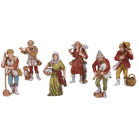 Set de 6 estatuas para belén 8 cm Landi Moranduzzo personajes