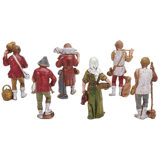 Conjunto de 6 estatuas para belén de 8 cm Landi Moranduzzo personajes Mundo
