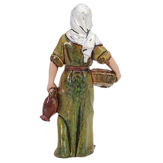 Woman with basket and jug cm 8 Landi