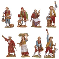 Set 8 estatuas para belén 8 cm Landi Moranduzzo personajes