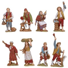 Set 8 statue per presepe 8 cm Landi Moranduzzo personaggi Mondo