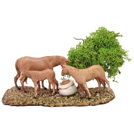 Gruppo cavalli serie 8 cm Landi Moranduzzo Mondo Presepi