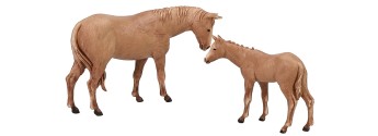 Set cavallo e puledro Landi Moranduzzo per statue 8-10 cm