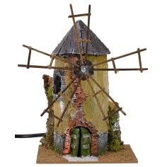 Mulino a vento funzionante cm 14,5x10x10,5 h Mondo Presepi