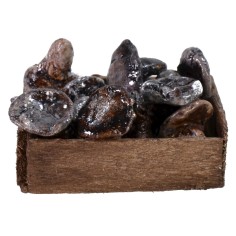 Cassetta in legno con funghi cm 3,2x2,6x1,5 h altezza, funghi 2