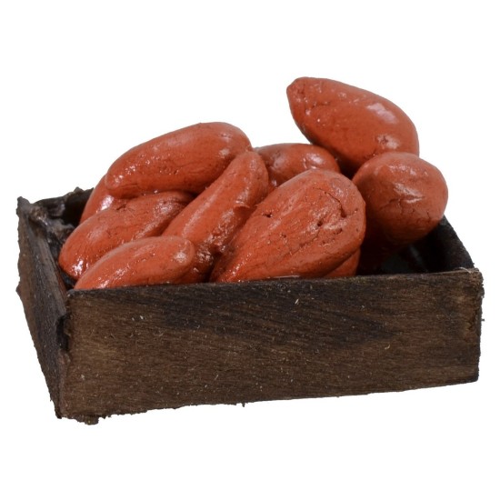 Cassetta in legno con pere cm 3,2x2,6x1,6 h altezza, legno