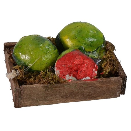 Cassetta in legno con angurie cm 4,3x3,3x2,5 h altezza, legno