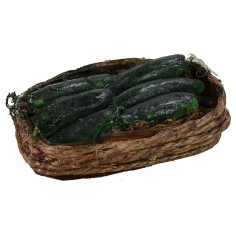 Cesto in legno con zucchine cm 4,3x3x1h
