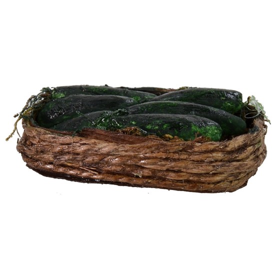 Cesto in legno con zucchine cm 4,3x3x1 h altezza, consigliato