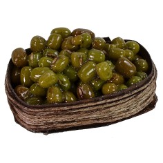 Cesto in legno con olive cm 4x3x1,6 h altezza, legno, olive 2