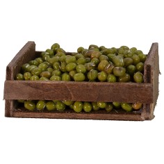 Cassetta in legno con olive cm 6,9x4,5x2,6 h altezza, cassetta 2