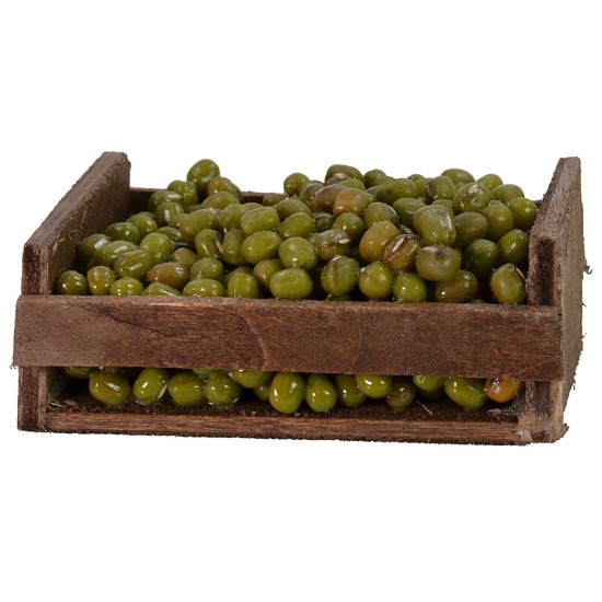 Caja de madera con aceitunas cm 6x4,5x3,5 h