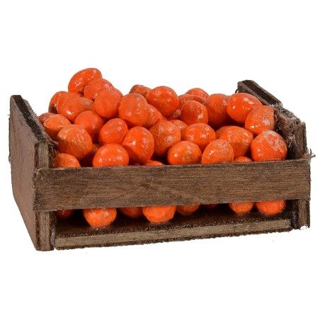 Wooden crate with oranges cm 6.3x4.5x3.2 h height, wood