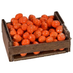 Caja de madera con naranjas cm 6,3x4,5x3,2 h altura, madera