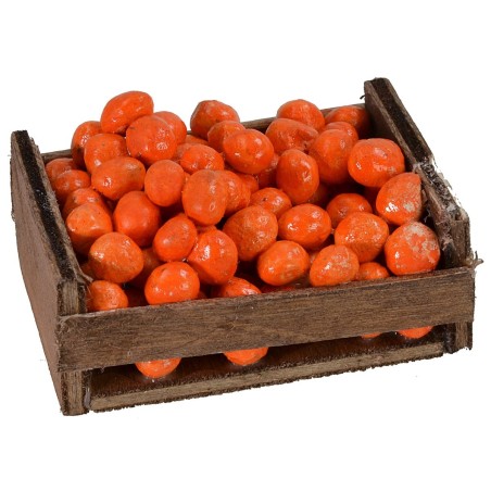 Wooden crate with oranges cm 6.3x4.5x3.2 h height, wood
