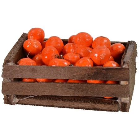 Caja de madera con naranjas cm 4,3x2,5x2,5 h altura, madera