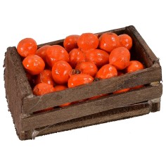 Wooden crate with oranges cm 4.3x2.5x2.5 h height, wood