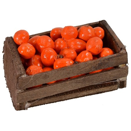 Caja de madera con naranjas cm 4,3x2,5x2,5 h altura, madera