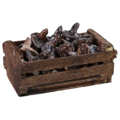 Cassetta in legno con funghi cm 4,8x2,8x2,8 h 2