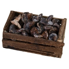 Cassetta in legno con funghi cm 4,8x2,8x2,8 h