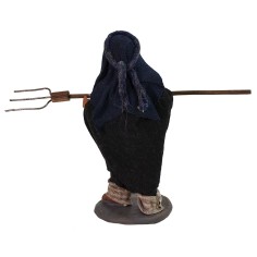Campesino con horca 10 cm horca, altura, realizado 2
