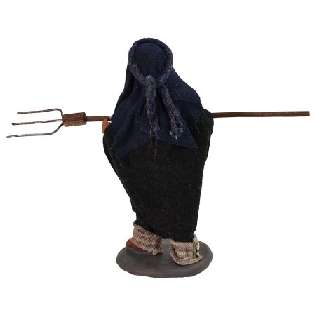 Farmer with pitchfork 10 cm pitchfork, height, made