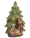 Natività con albero in resina cm 6,1x3,6x9,2 h resina, albero