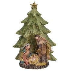 Nacimiento con árbol en resina de 6,1x3,6x9,2 cm, resina, árbol