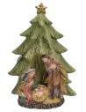 Natività con albero in resina cm 6,1x3,6x9,2 h