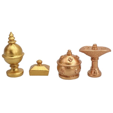 Set 7 pezzi scrigni e tesori prezioso, scrigno, statue