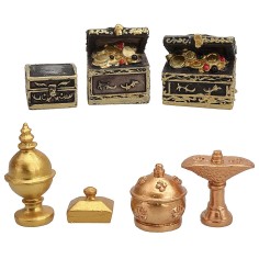 Set de 7 piezas de cofres y tesoros preciosos, cofre, estatuas. 2