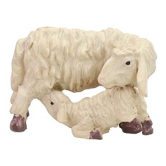 Oveja con cordero de 4,1x2,4x2,8 cm de alto para estatuas de