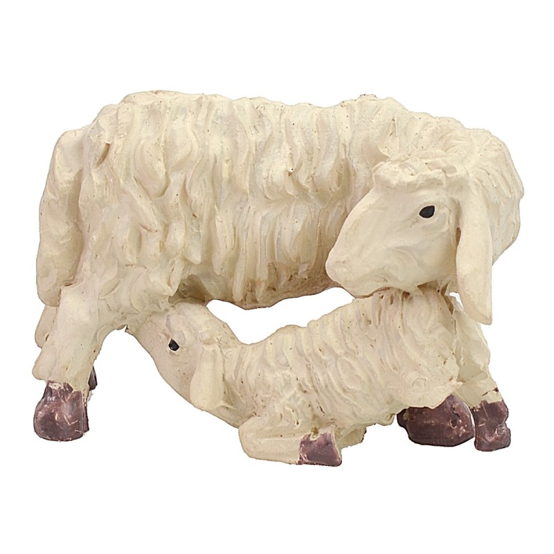 Pecora con agnello cm 4,1x2,4x2,8 h per statue h 8-10 cm